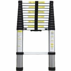 Varan Motors - DLT212E Teleskopleiter Aus Aluminium 3.80m, 13 Stufen SOFT CLOSE: Schrittweise Schließung